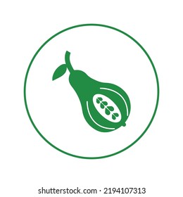 Icono de la fruta fresca de pera aguacate | Icono de versión circular |