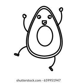 avocado fresh vegetable kawaii character
