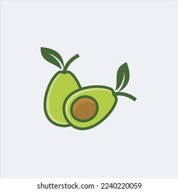 Avocado fruit abstract logo template. Avocado vector design. Health food logotype.