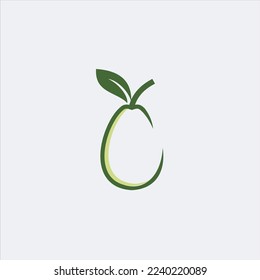 Avocado fruit abstract logo template. Avocado vector design. Health food logotype.