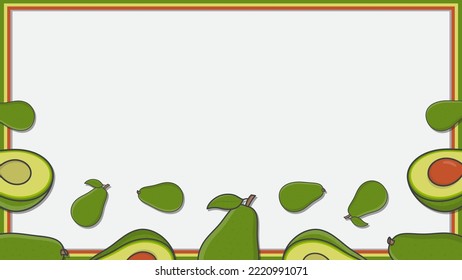 Avocado Fruit Background Design Template. Avocado Cartoon Vector Illustration. Fruit