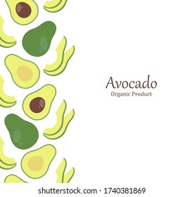 Avocado fruit banner template for design products