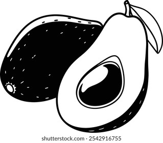 Avocado Fruit Black Vector Design