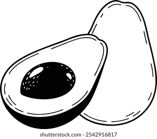 Avocado Fruit Black Vector Design
