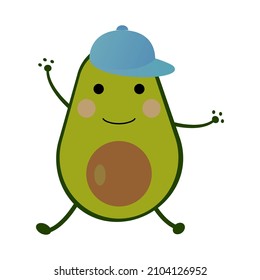 Avocado fruit in cap, vector illustration, eps 10