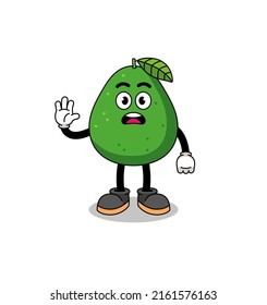 ilustración de aguacate frutal haciendo stop hand , diseño de personajes