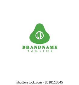 logotipo de dibujos animados de frutas agudo icono plantilla plana ilustración vectorial moderna