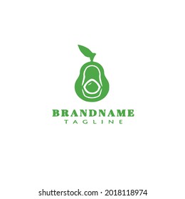 avocado fruit cartoon logo icon cute template modern vector illustration