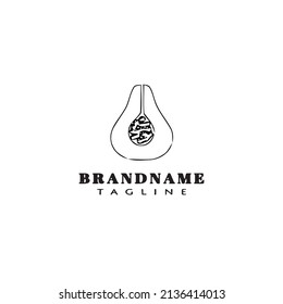 avocado fruit cartoon logo icon design simple modern vector illustration