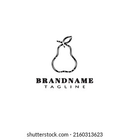 avocado fruit cartoon logo icon design template modern vector concept