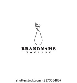 avocado fruit cartoon logo icon cute template modern vector illustration