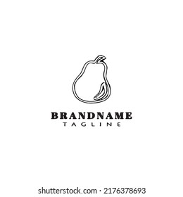 avocado fruit cartoon logo icon design template modern vector