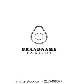 logotipo de dibujos animados de frutas aguacate diseño de iconos negro moderno ilustración vectorial