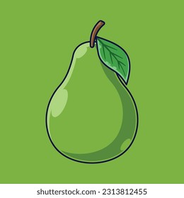 Avocado Fruit Cartoon Vector Icon Illustration. Food Fruit Icon Concept Isolated Premium Vector. Flat Cartoon Style Suitable for Web Landing Page, Banner, Sticker, Background