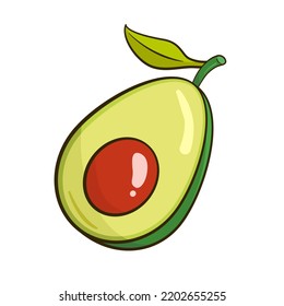 Aguacate, fruta. Ilustración vectorial. Caricatura