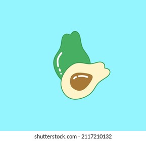 avocado fruit cartoon vector logo
