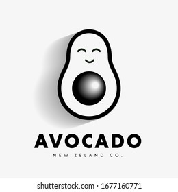 Ilustración vectorial de aguacate Fruit. Plantilla de diseño del logotipo de aguacate. Aguacate Emblem.