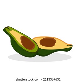 
Colección de fruta aguacate aislada en un fondo blanco. Ilustración vectorial.