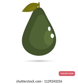 Avocado fruit color flat icon