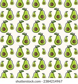 Avocado fruit creative trendy seamless pattern vector illustration background