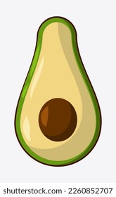 Avocado fruit cut vector art