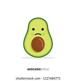 Avocado fruit cute emoji character icon