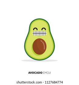Avocado fruit cute emoji character icon