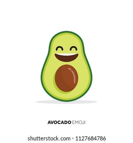 Avocado fruit cute emoji character icon