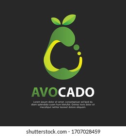 Avocado Fruchtdesign mit moderner Vektorillustration