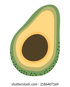 avocado fruit design over white