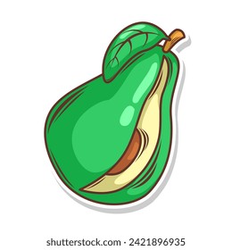 Avocado fruit  doodle hand draw  vector illustration