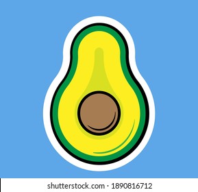 Avocado Fruit Doodle Illustration good for your any design.