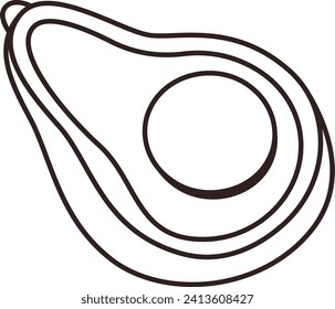Avocado Fruit Doodle Vector Illustration