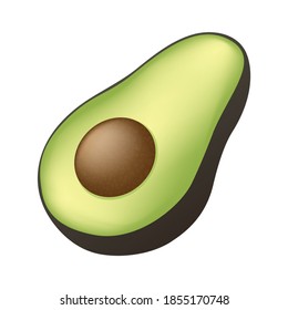 Avocado Fruit Emoji Vector Design. Art Illustration Agriculture Farm Product.