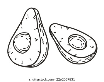 Avocado fruit or exotic eco element for vegetarian menu. Vegetable organic nature ingredient for food market.