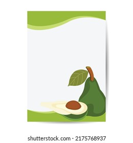 avocado Fruit flat design style Vector cover illustration.