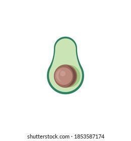 Frutos de aguacate en diseño plano, ilustración vectorial aguacate, aislados en fondo blanco