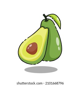 Dibujo vectorial de diseño plano de fruto de aguacate