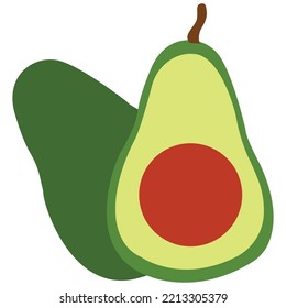 Avocado fruit flat icon illustration
