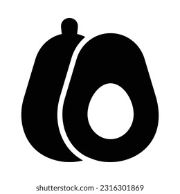Avocado, Fruit Flat Icon Logo Illustration. Fruit Icon-set. Suitable For Web Design, Logo, App.