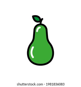 avocado fruit flat icon vector