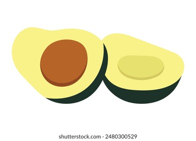 Avocado Fruit Flat Sticker Design