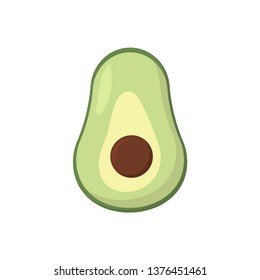 avocado fruit in flat style on white background