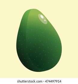 Avocado Fruit Flat Vector Illustration
