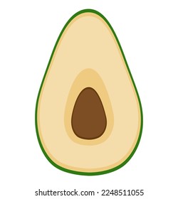 avocado fruit food flat icon vector illustration isolated on white background