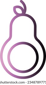 Avocado Fruit Food Gradient Line Icon