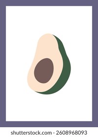 Avocado fruit in frame vector illustration
