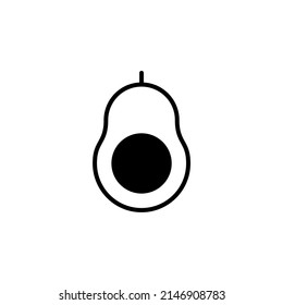 Avocado, Fruit, Fresh, Healthy Solid Line Icon Vector Illustration Logo Template. Suitable For Many Purposes.
