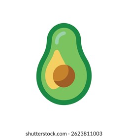 An avocado fruit graphic celebrating healthy dietary options and organic living.
