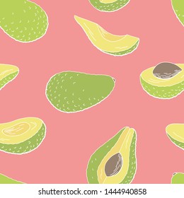 Avocado fruit graphic color seamless pattern background sketch illustration vector